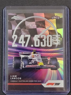 2025 Topps Chrome Formula 1 F1 #TS-6 Liam Lawson Top Speed Refractor
