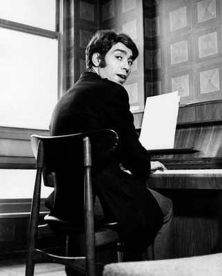 Italian singer-songwriter Umberto Bindi composing at piano Milan 1- Old Photo 1