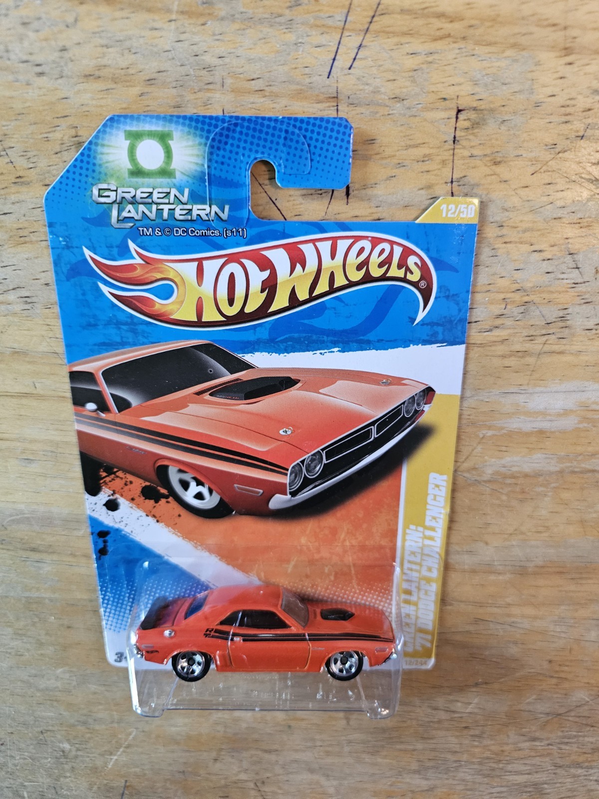  Hot Wheels GREEN LANTERN '71 DODGE CHALLENGER, Orange; 2011 New Models 12/50