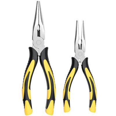 2 Pcs 6 8in Long Needle Nose Pliers Wire Cutter Pinzas Punta Larga Corte