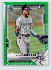 2021 Bowman Chrome Julio Carreras BCP-161 Green Refractor 34/99 Rockies