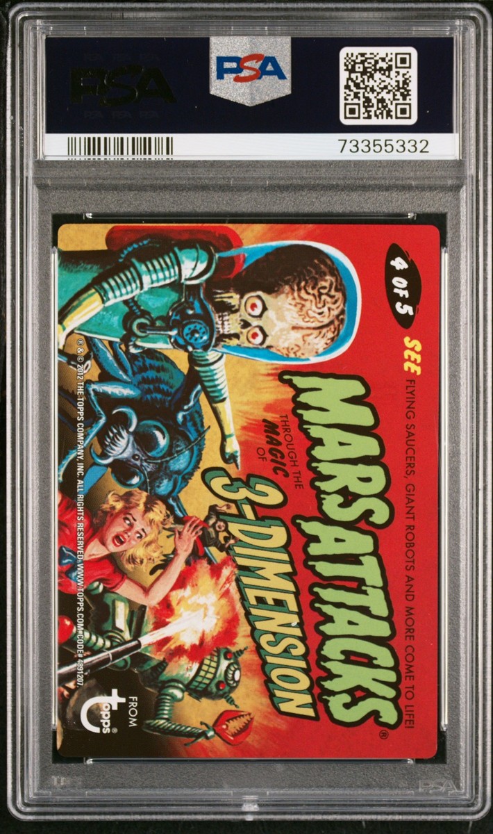 2012 TOPPS MARS ATTACKS MAGIC OF 3-DIMENSION #4 ROBOT TERROR PSA 9