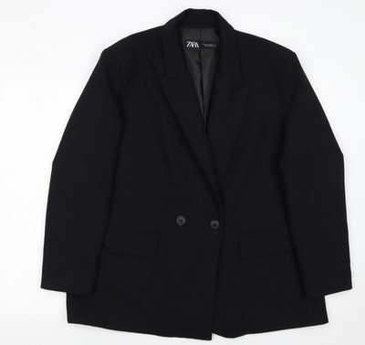 Zara Blazer Jacke Damen Schwarz XL Einreiher