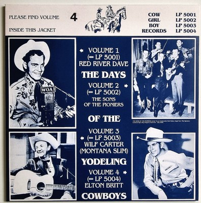 Elton Britt The Days Of The Yodeling Cowboys NEAR MINT Cowgirlboy LP 5004 