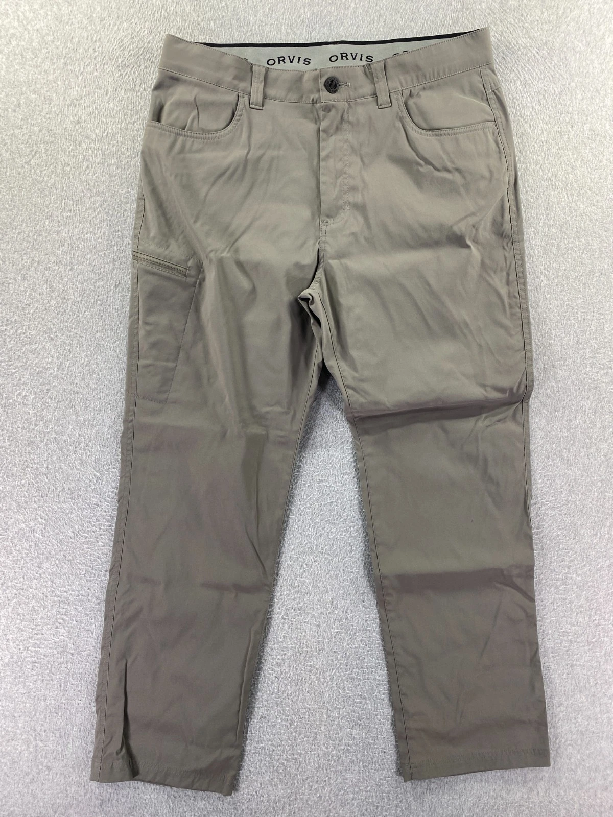 Orvis Mens Tech Pant Gray 36x30 (Fits 38x29) Water Resistant Outdoor Lightweight