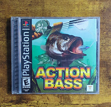 Action Bass PS1 PlayStation 1 Black Label CIB Complete Disc Manual Case