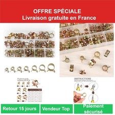 105 Pièces Colliers de Serrage Tuyau Essence Ajustables Métalliques