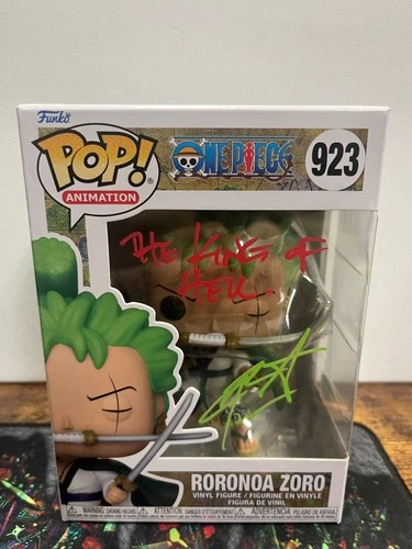 JSA Signed Christopher Sabat Funko Pop! One Piece Roronoa Zoro 923 BOX WARE