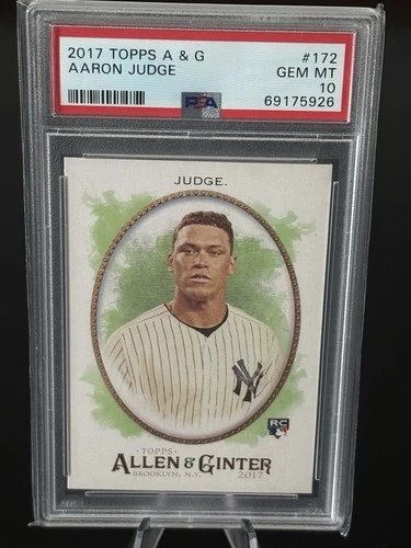 2017 TOPPS ALLEN & GINTER #172 AARON JUDGE ROOKIE RC PSA 10 🔥NY Yankees MVP