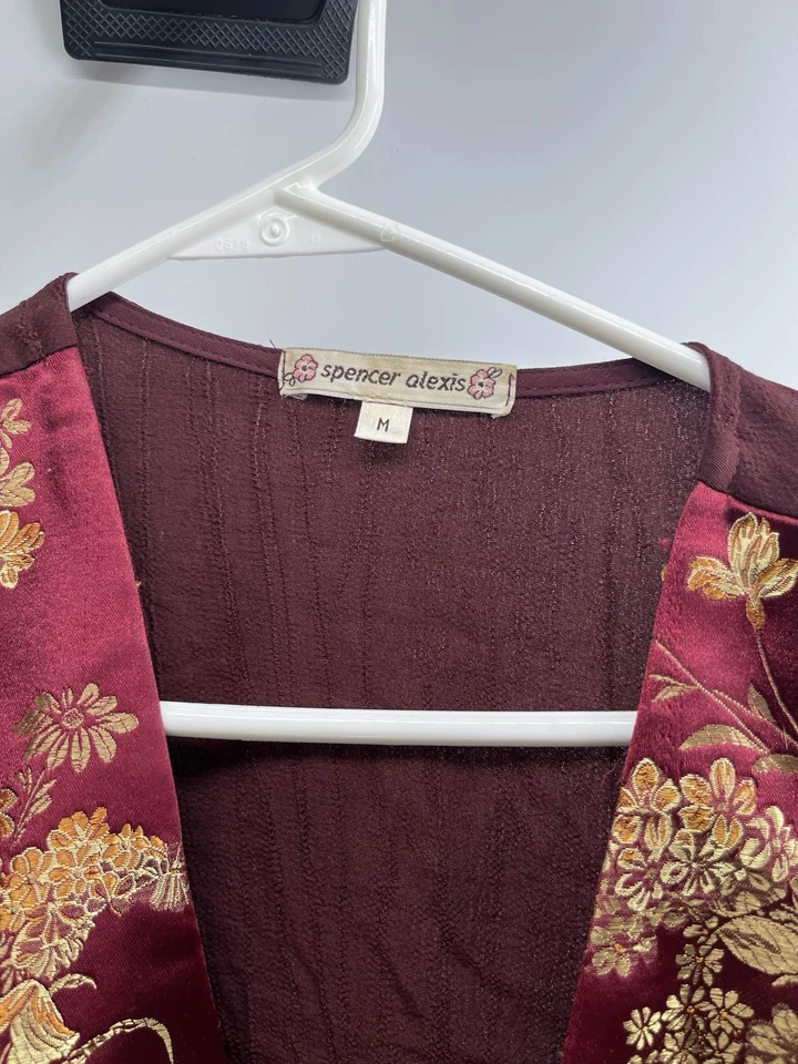 Blusa Kimono Spencer Alexis M Burnout Veludo Floral Boho - Imagem 2 de 4