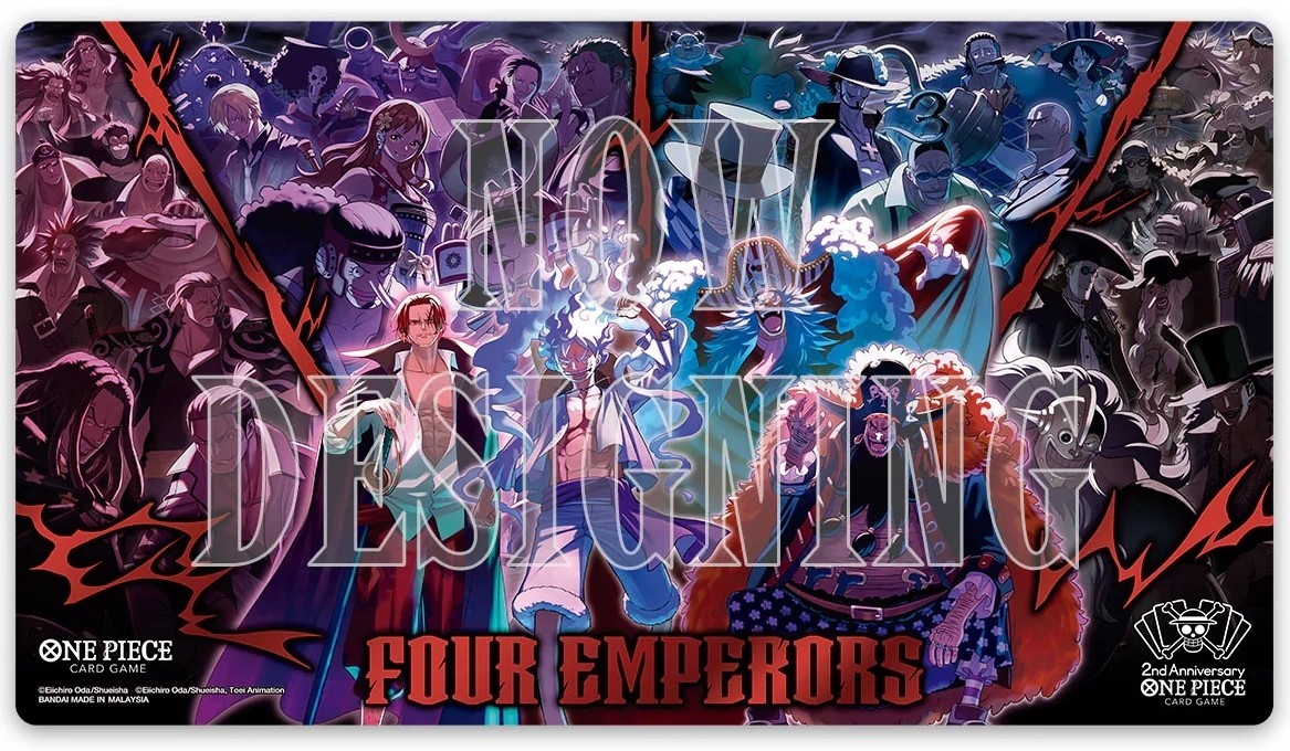 Juego de Cartas One Piece - 2º Aniversario Inglés 4 Emperadores Alfombra de Juego Oficial - ¡Nuevo!