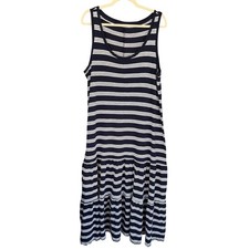 Gap Striped Tank Dress Casual Sleeveless Tiered Midi Dress XL