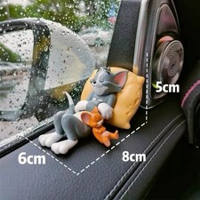Tom Jerry Cartoon Figurines Cute Cat Mouse Desk Ornament Toy Decoration Car