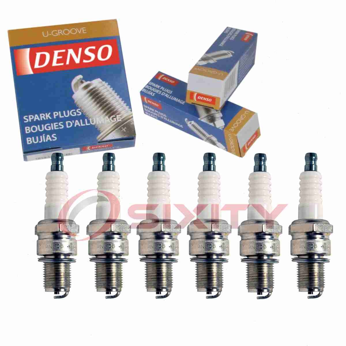 6 pc Denso Standard U-Groove Spark Plugs for 1967 GMC P25 P2500 Van 4.8L L6 mp