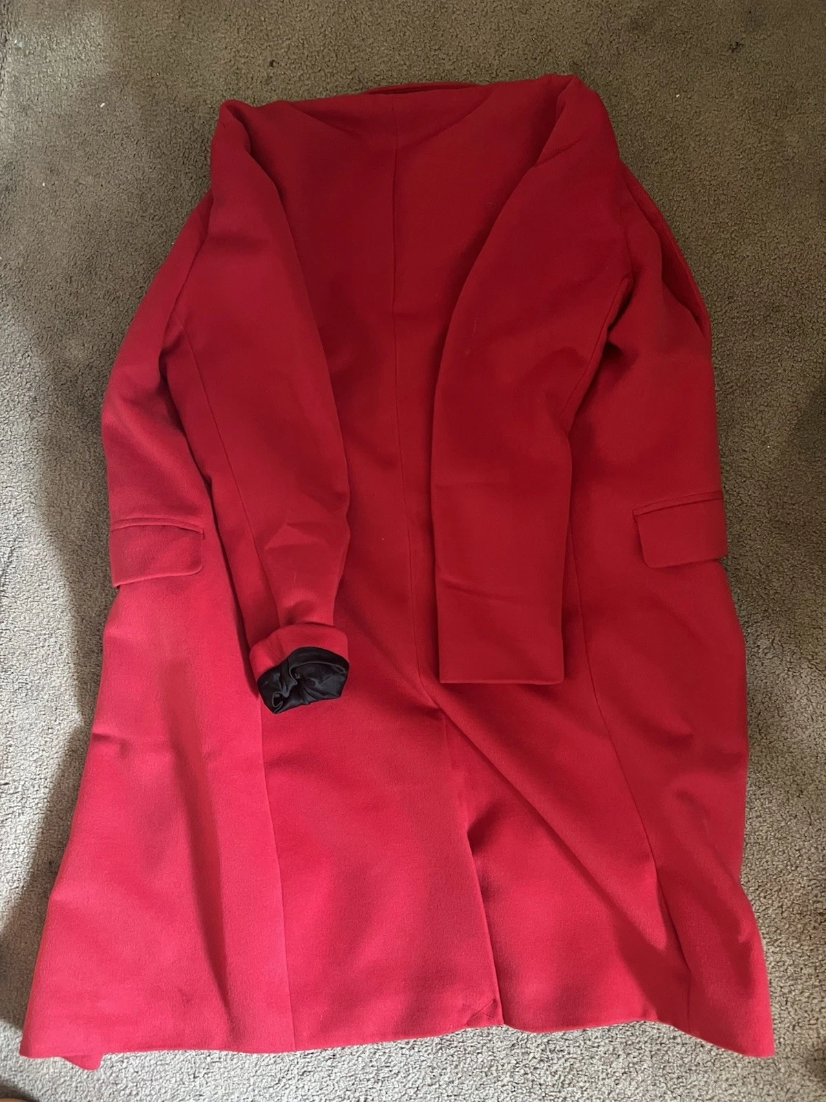 Forever 21 Men Red Single-Breasted Longline Overcoat image 2