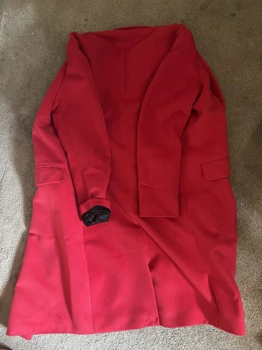 Forever 21 Men Red Single-Breasted Longline Overcoat image 2