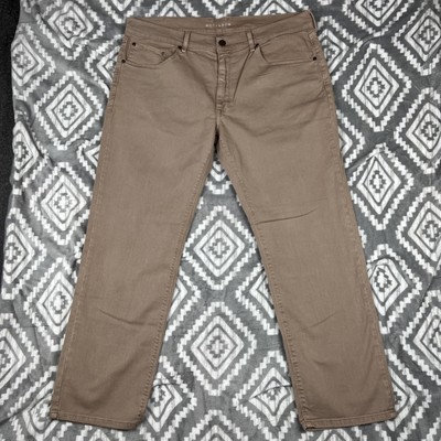 Mott Bow Mercer Jeans Mens 38x30 Beige Stretch Denim 5 Pocket Slim Straight