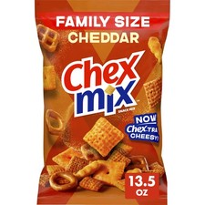 Chex Mix Cheddar Snack Mix, Savory Bag, Family 13.5 Ounce Pack of 1