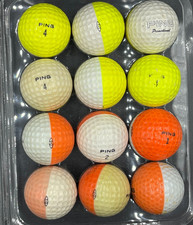 PING Eye and Karsten Mix Orange Yellow And White 12 Used Golf Balls AAA 3A