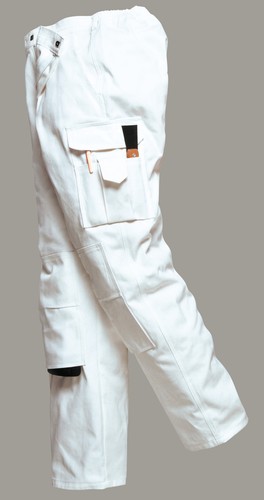 Nuevo Portwest hombre trabajo Multi bolsillo de algodón proteger pintores  pantalones blanco S-XXL | eBay