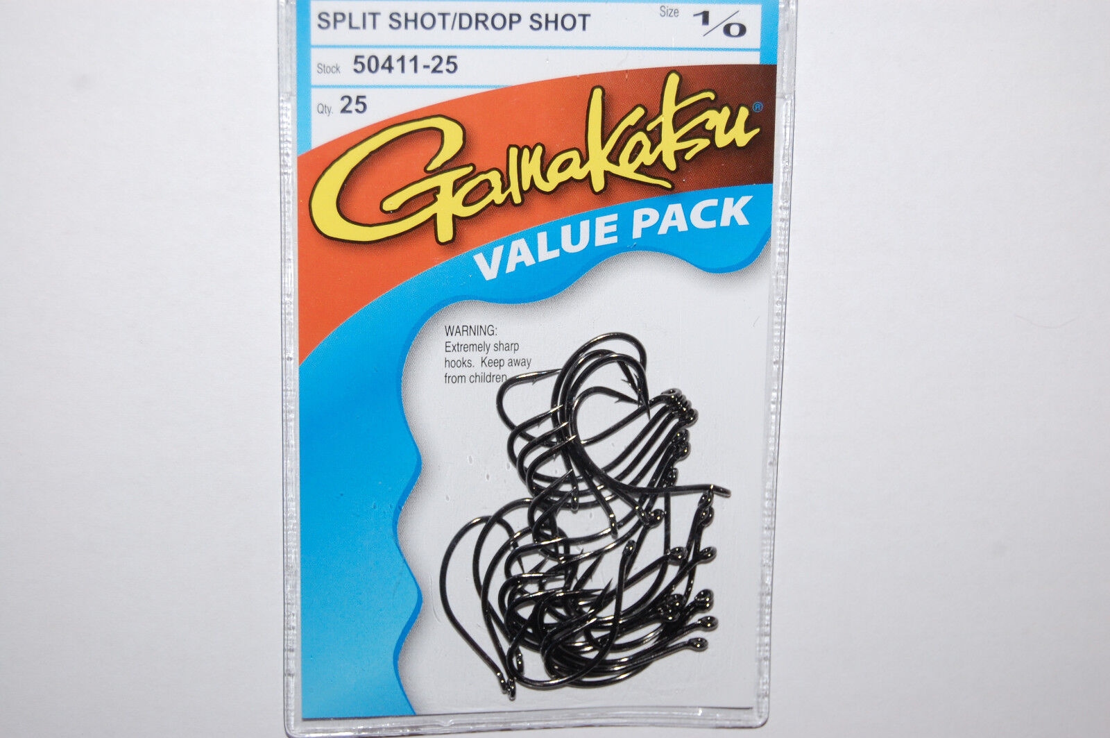 Gamakatsu Split Shot/Drop Shot Black Hook Size 1/0 25 Pack
