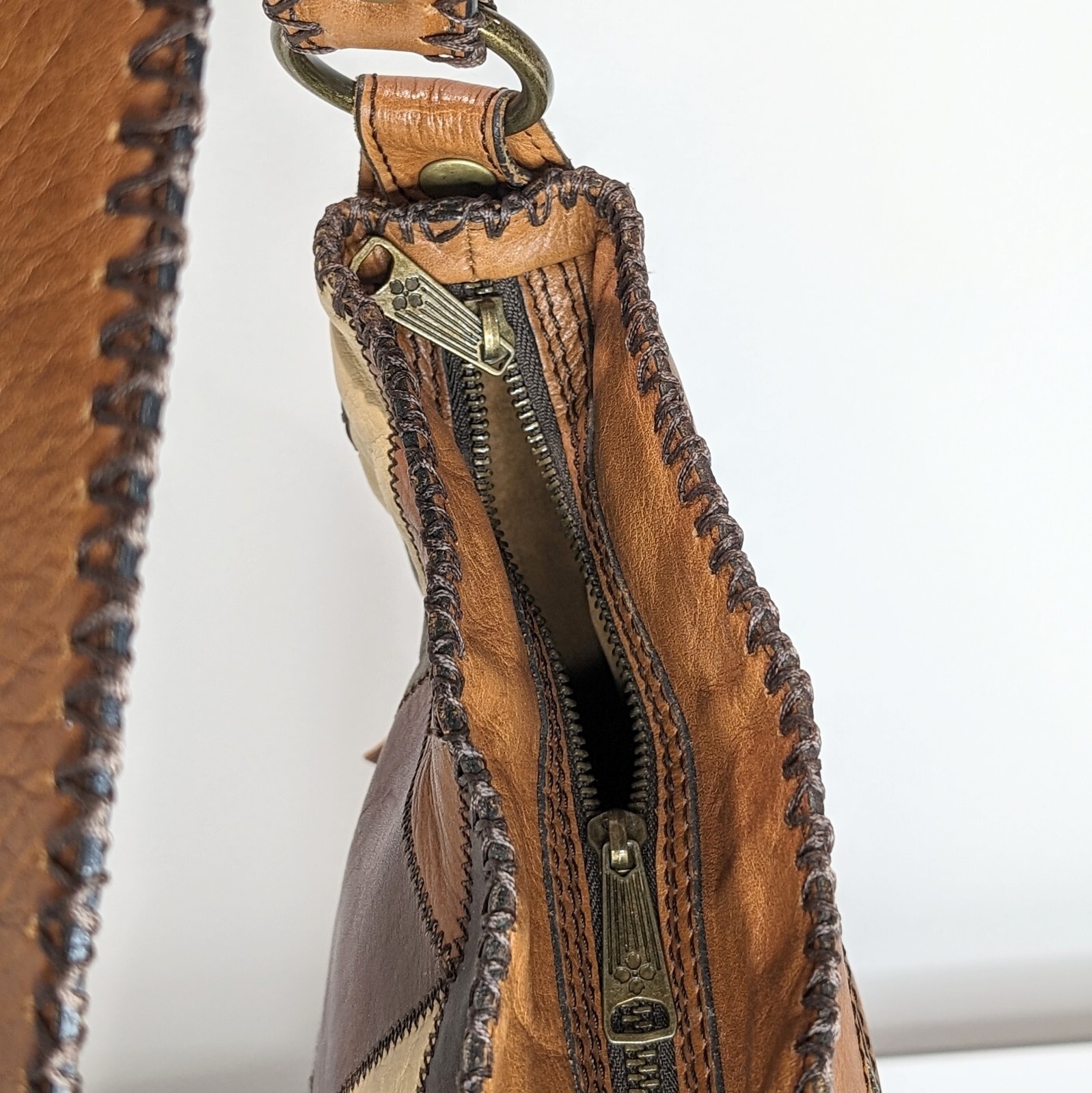 Patricia Nash Zig Zag Stitch Patchwork Shoulder B… - image 8