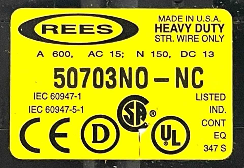 NEW IN BOX Rees 50703N0-NC Contact Block - Image 3 of 3