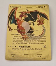 Rare Charizard Pokemon card 4/100 - gold foil textured HP 1250