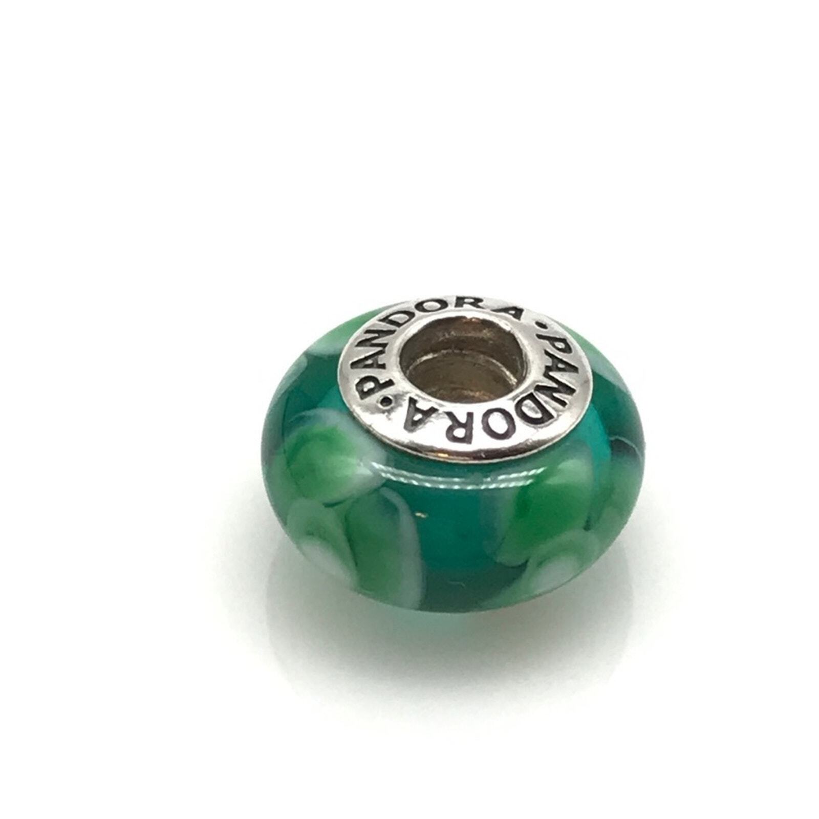 Pandora Green Floral Murano Glass Elegant Charm