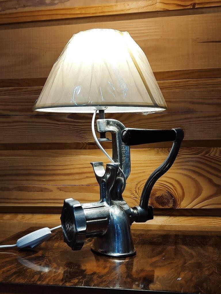 Soviet Retro Table Lamp USSR Meat grinder. Vintage Loft Lantern