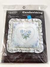 Vtg Candlewicking Morning Glory Pillow Kit By Janlynn Corp Cottagecore 14  X 14  