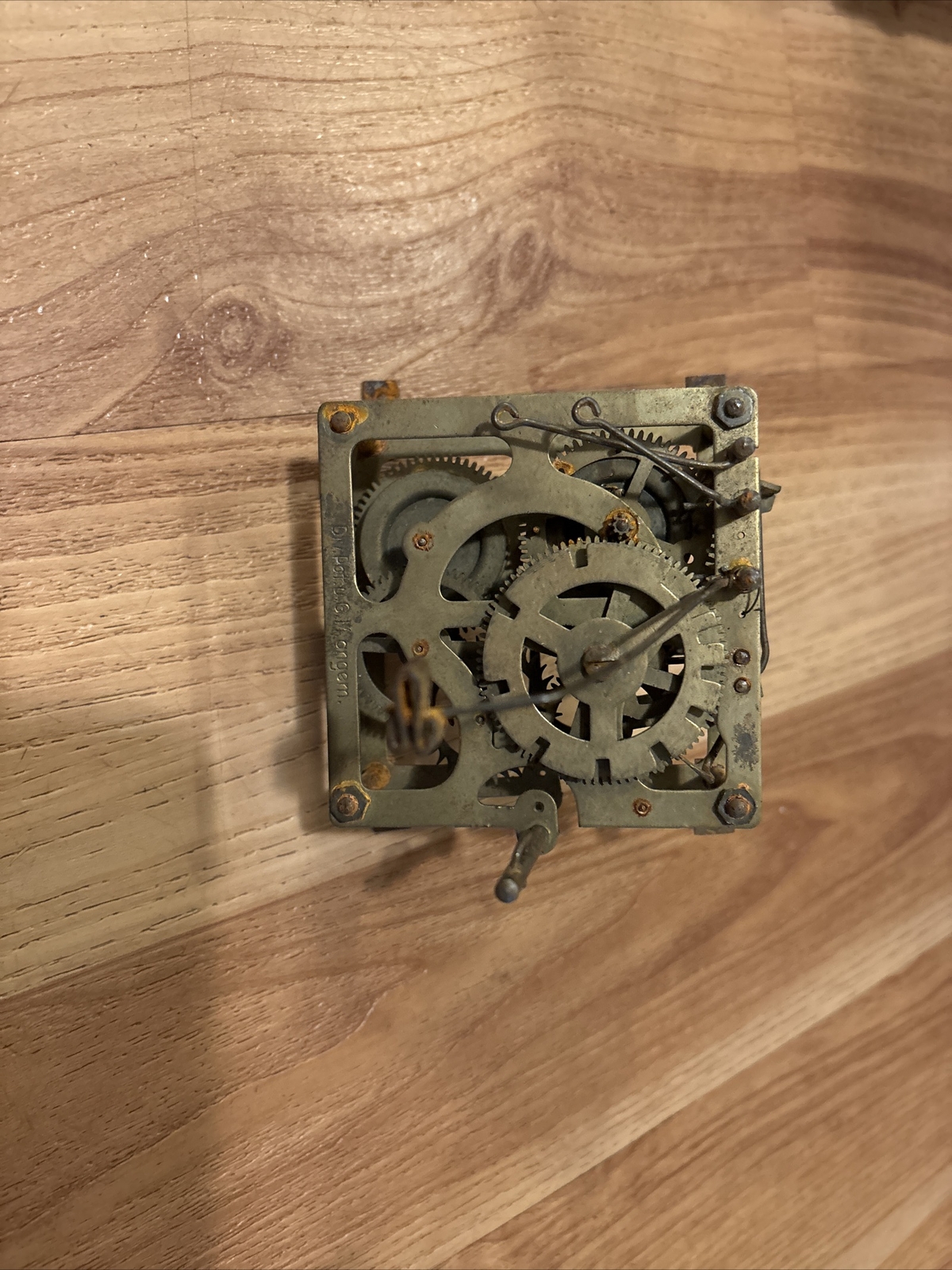 antique german wall clock movements Ingraham Hubertherr Pat U G. M