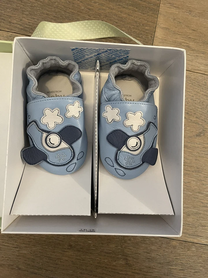 Sandalias de cuna Nordstrom bebé niño talla 0-6 meses NUEVAS azules Foto 2 de 2