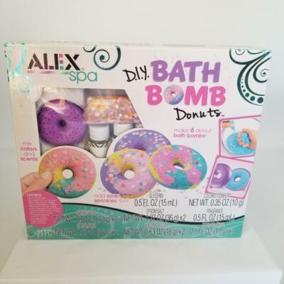 Alex Spa DIY Bath Bomb Donuts Kids Bath Bomb Soap Kit Mix Colors & Mold