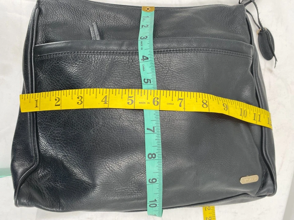 Bolso hobo de hombro de cuero de lujo negro Rolfs Canadá vintage Foto 2 de 4