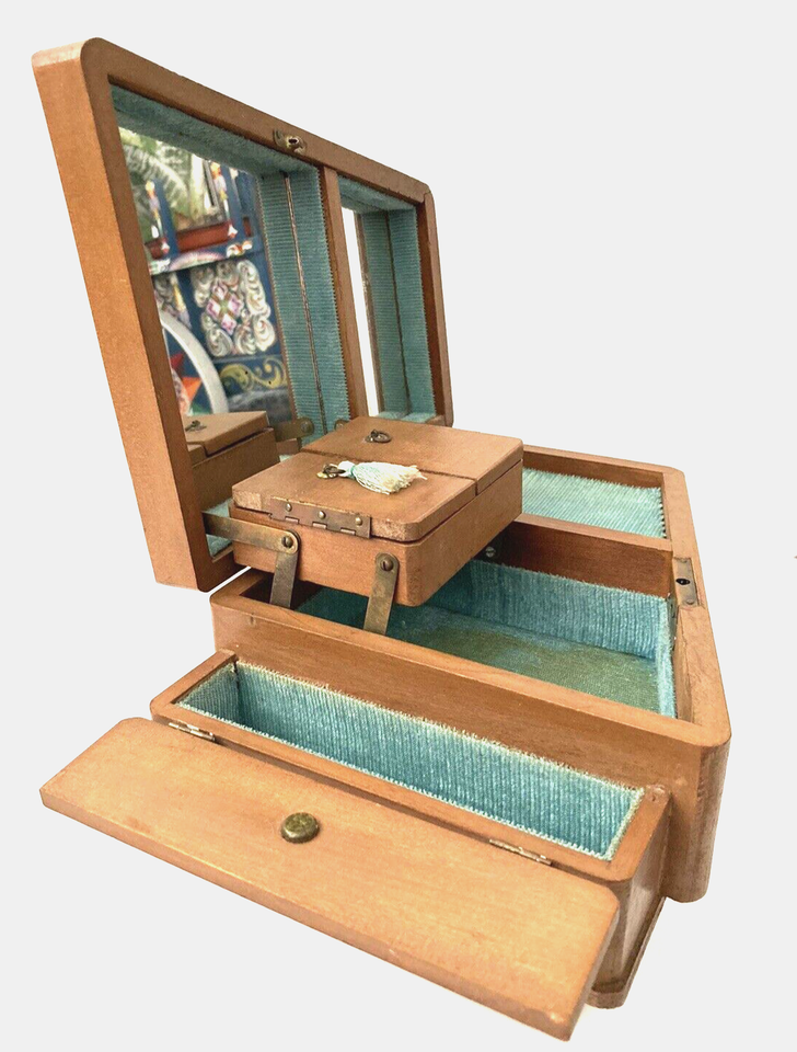 Vintage Tilso Japan Piano Look Jewelry Box with Music Box Mechanism