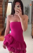 ZARA WOMAN NWT SS24 ASYMMETRIC VOLUMINOUS DRESS FUCHSIA 1014/328 NWT