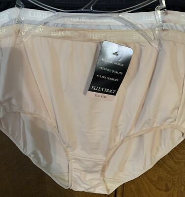 NWT Lot 3 Ellen Tracy Womens Brief Panties 8/XL full-Cut NEW WITH DEFECTS RT $32