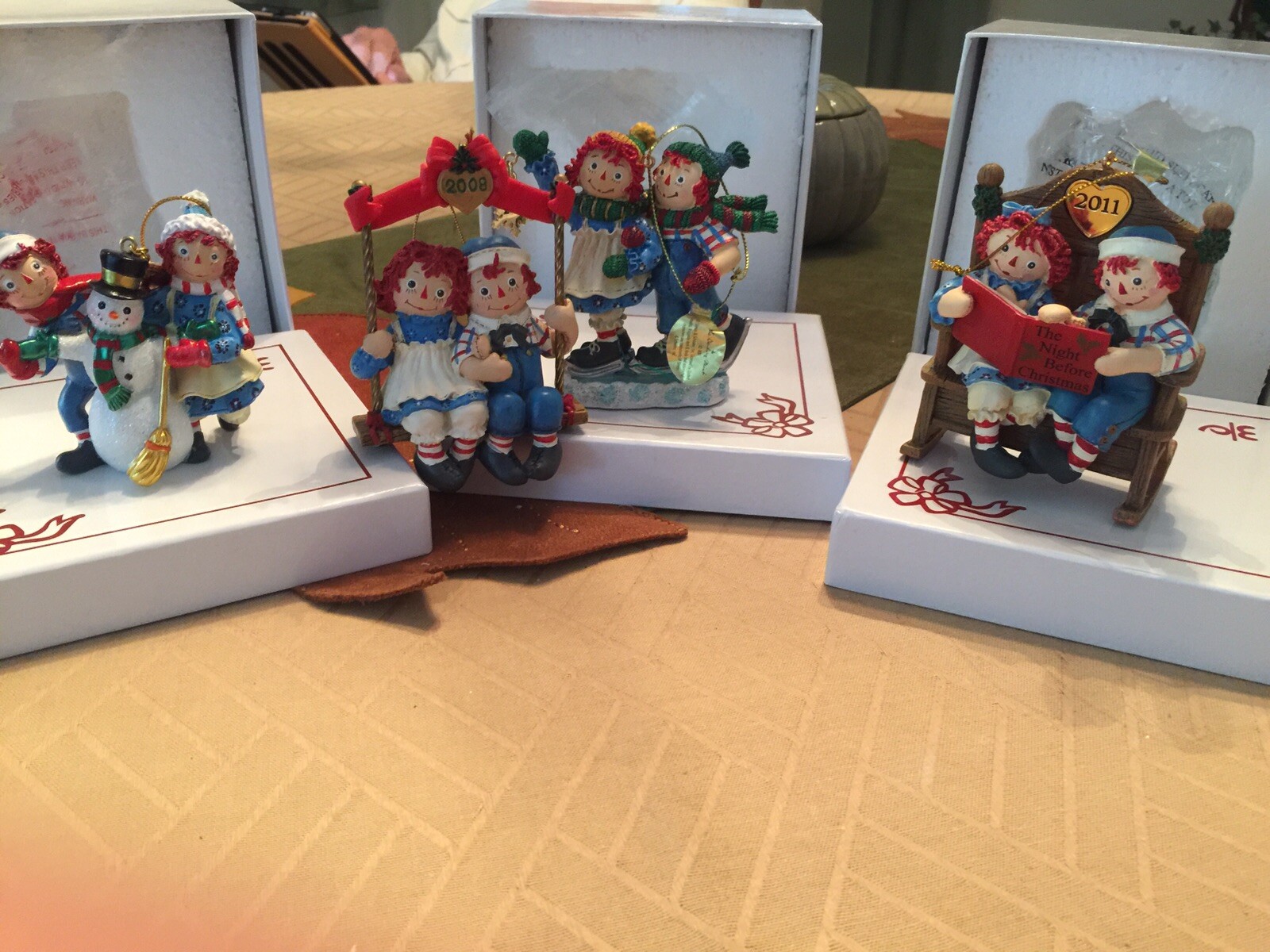 Lot of 4 Raggedy Ann & Andy Christmas Tree Ornament Danbury Mint eBay