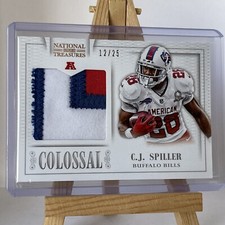 2013 National Treasures CJ Spiller Colossal Materials Prime Jersey Patch 12/25