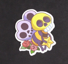 Skull Face Bumblebee With Skull Design Wings Sticker 2.5