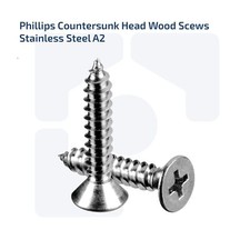 M3 M3.5 M4 M5 M6 FULLY THREADED PHILLIPS COUNTERSUNK WOOD STAINLESS STEEL 37