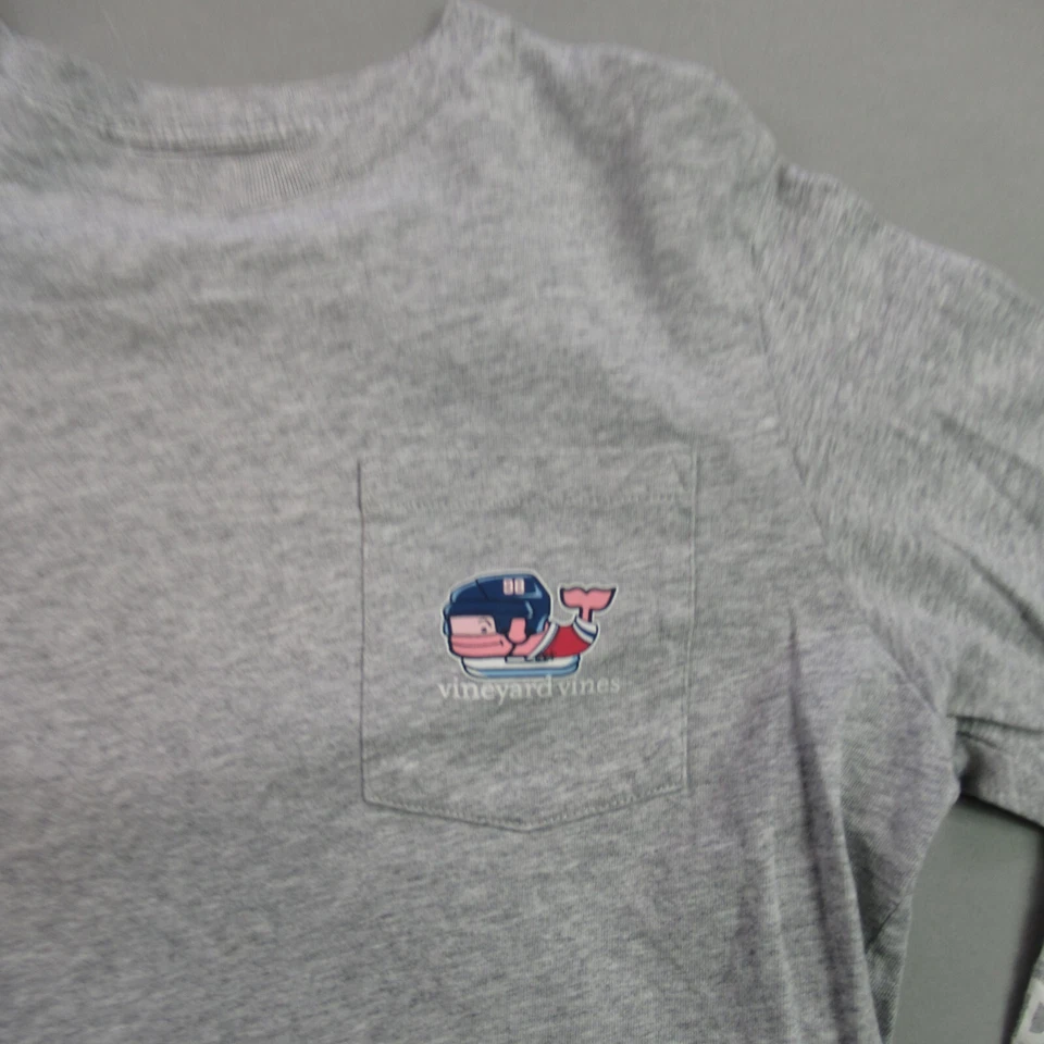 Camisa Vineyard Vines Niñas Grande Gris Ballena Cuello Redondo Ligera Manga Larga Foto 2 de 4