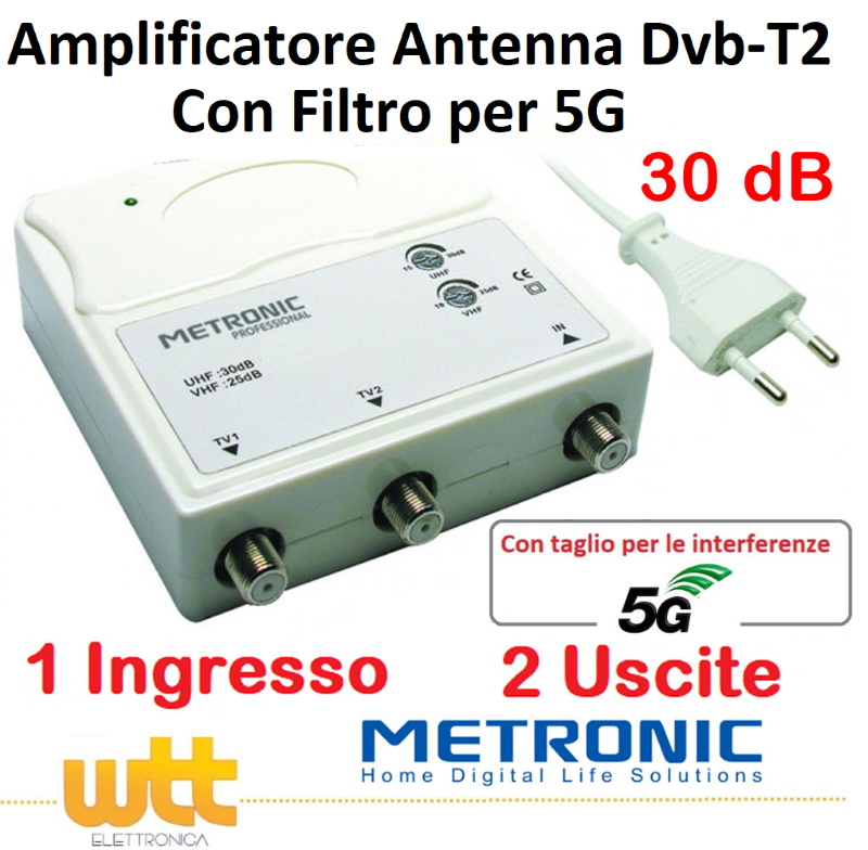 HAMA - Amplificatore TV Antenna 2 Vie M / F, 22dB, Regolabile, Alimentazione 220 V - Foto 7