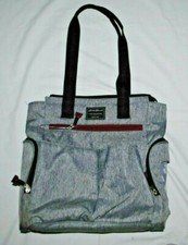 EDDIE BAUER FIRST ADVENTURE DIAPER BAG TOTE HEATHER GRAY/BLACK