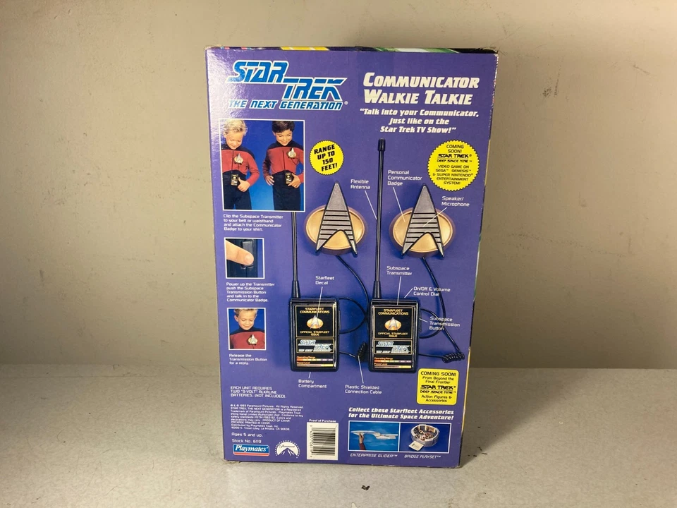 NOS Playmates 1993 Star Trek The Next Generation Communicator Walkie Talkie 6119 - Image 4 of 4