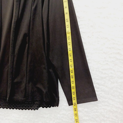 Cardigan Size M Brown Scalloped Lace Eyelet Romantic Modest Classic Softcore Y2K - Picture 6 of 10