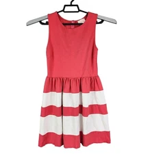 Juniors LOVE ADY Pink & White Dress Fit & Flare Sleeveless Back Zipper Size M