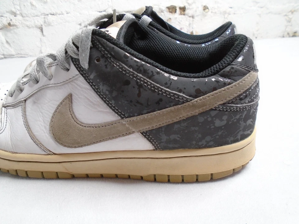 Nike Dunk Low 6.0 Zapatos Tenis Para Hombre 9.5 Blanco Negro 314142-100 ¡Raro! Foto 4 de 4