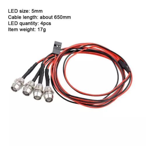 3-Set 1/10 1/8 Upgrade 4 LED Light Headlight Taillight 5mm For HSP RC Cars HOT - Picture 2 of 10